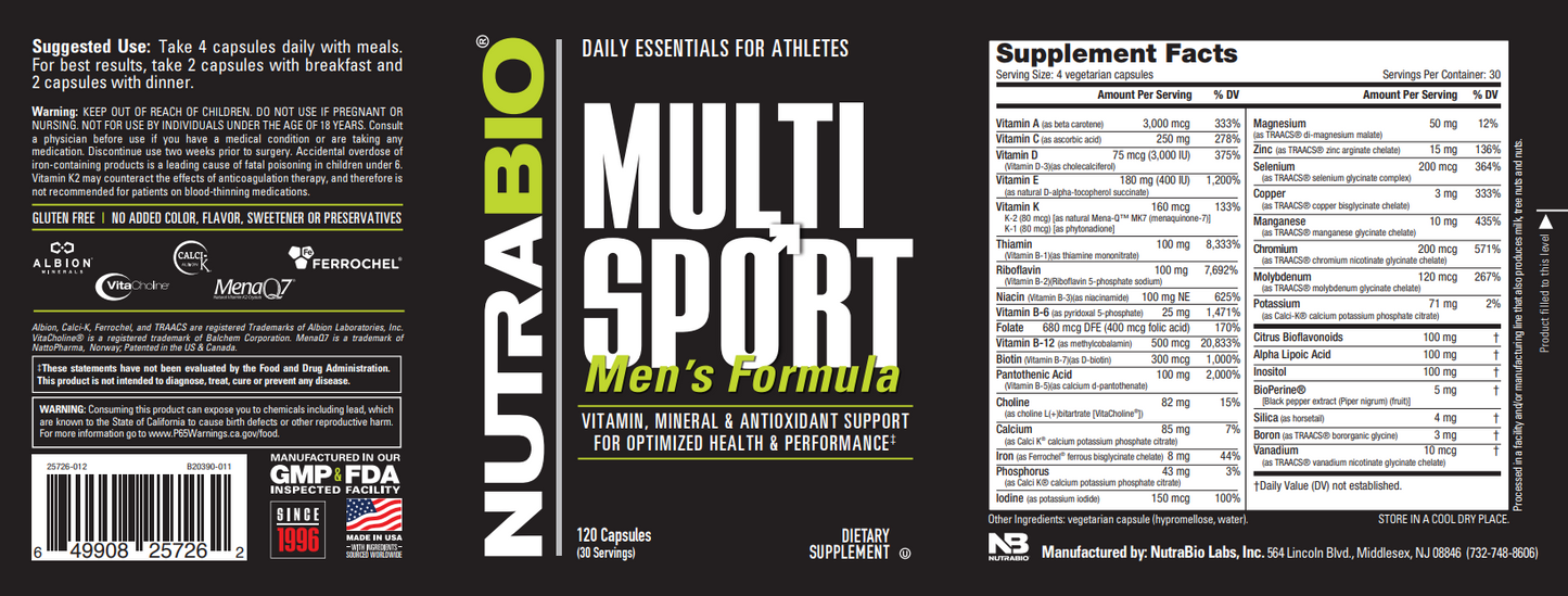 MultiSport for Men 120 Vegetable Capsules